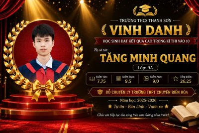 VINH DANH NHỮNG “CHIẾN BINH” XUẤT SẮC  TRONG KỲ THI TUYỂN SINH VÀO LỚP 10 – NĂM HỌC 2026-2027 🏆